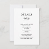 Elegant Classic Wedding Details Kaart (Voorkant)