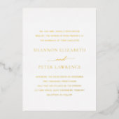 Elegant Classic Wedding Folie Uitnodiging (Voorkant)