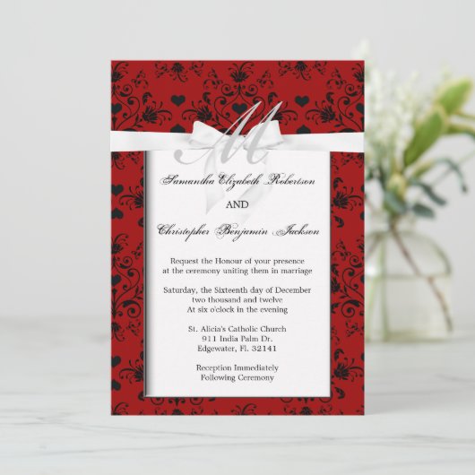 Elegant Classic Wedding Invite Kaart (Staand voorkant)