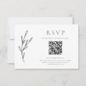 Elegant Classic Wedding Monochrome QR-code RSVP Kaartje (Voorkant)
