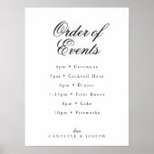 Elegant Classic Wedding Order of Events Poster (Voorkant)