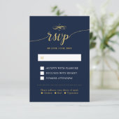 Elegant Classic Wedding RSVP Kaart invoegen (Staand voorkant)
