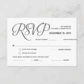 Elegant Classic Wedding RSVP-kaart (reactie) Informatiekaartje (Voorkant)