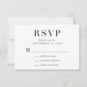 Elegant Classic Wedding RSVP Kaartje (Voorkant)