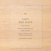 Elegant Classic Wedding Save the Date Acryl Uitnodigingen (Voorkant)