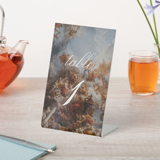 Elegant Classic Wedding Table Number Sjabloon Reclamebord Met Voetstuk (Insitu)