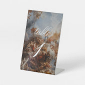 Elegant Classic Wedding Table Number Sjabloon Reclamebord Met Voetstuk (Voorkant)