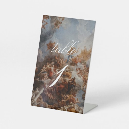 Elegant Classic Wedding Table Number Sjabloon Reclamebord Met Voetstuk (Voorkant)