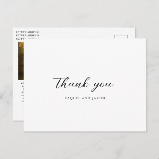 Elegant Classic Wedding Thank You Briefkaart (Voorkant / Achterkant)