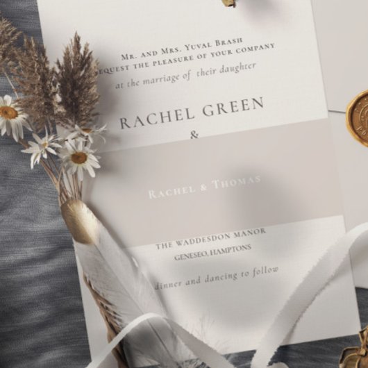 Elegant Classic Wedding Uitnodigingen Wikkel