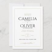 Elegant Classic White Gold MONOCHROME Weddenschap  Kaart (Voorkant)