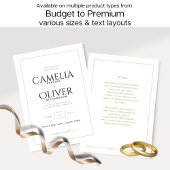 Elegant Classic White Gold MONOCHROME Weddenschap  Kaart