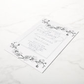 Elegant Classic White Orchids Romantic Wedding Folie Uitnodiging (Gedraaid)