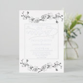 Elegant Classic White Orchids Romantic Wedding Folie Uitnodiging (Staand Voorkant)