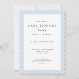 Elegant Classic Wildflower Blauw Baby shower Kaart