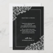 Elegant Classic with Floral Ornaments for Wedding Bedankkaart (Achterkant)
