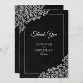 Elegant Classic with Floral Ornaments for Wedding Bedankkaart (Voorkant / Achterkant)