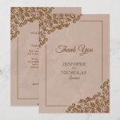 Elegant Classic with Floral Ornaments for Wedding Bedankkaart (Voorkant / Achterkant)
