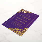 Elegant Classic with Floral Ornaments for Wedding Folie Uitnodiging (Gedraaid)