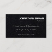 Elegant Classic Zwart Eenvoudig en Modern met Logo Visitekaartje (Achterkant)