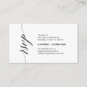 Elegant Classic, zwart Script, party RSVP Informatiekaartje (Voorkant)