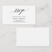 Elegant Classic, zwart Script, party RSVP Informatiekaartje (Voorkant / Achterkant)