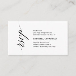 Elegant Classic, zwart Script, party RSVP Informatiekaartje
