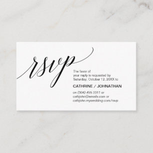 Elegant Classic, zwart Script, RSVP Informatiekaartje