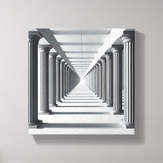 Elegant Classical Colonnade Art - Infinite Archite Canvas Afdruk