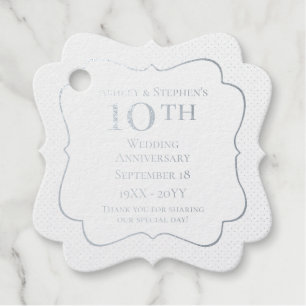 Elegant Classy 10th Wedding Jubileum Bedankjes Labels