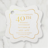 Elegant Classy 40th Wedding Jubileum Bedankjes Labels (Voorkant)