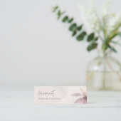 Elegant Classy Abstracte Blush Waterverf Floral Mini Visitekaartje (Staand voorkant)