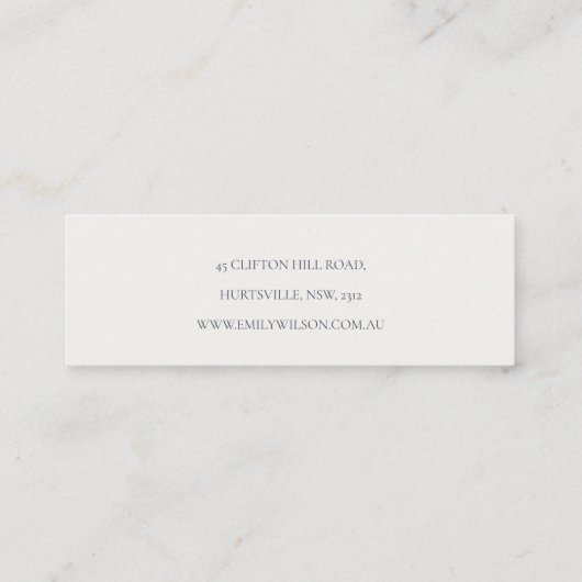 Elegant Classy Abstracte Blush Waterverf Floral Mini Visitekaartje (Achterkant)