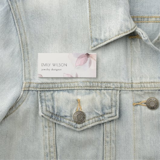 Elegant Classy Abstracte Blush Waterverf Floral Naamplaatje (In situ)