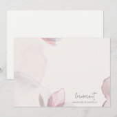 Elegant Classy Abstracte Blush Waterverf Floral Notitiekaartje (Voorkant / Achterkant)