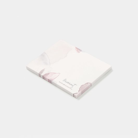 Elegant Classy Abstracte Blush Waterverf Floral Post-it® Notes (Schuin)
