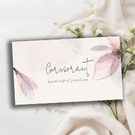 Elegant Classy Abstracte Blush Waterverf Floral Visitekaartje