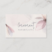 Elegant Classy Abstracte Blush Waterverf Floral Visitekaartje (Voorkant)