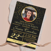 Elegant Classy Afstuderen Golden sparkles 2 Foto's Kaart