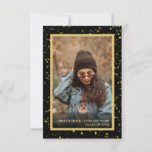 Elegant Classy Afstuderen Golden sparkles 2 Foto's Kaart (Achterkant)