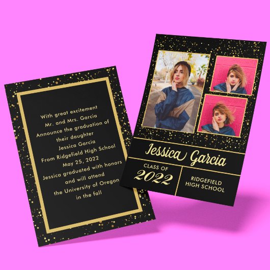 Elegant Classy Afstuderen Golden sparkles 3 Foto's