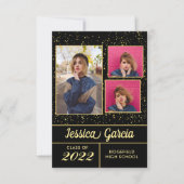 Elegant Classy Afstuderen Golden sparkles 3 Foto's (Voorkant)