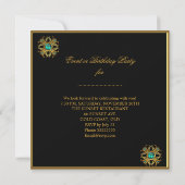 Elegant Classy Animal Jade Gold Birthday Party Kaart (Achterkant)