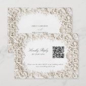 Elegant Classy Baroque Frame RSVP with QR Code Informatiekaartje (Voorkant / Achterkant)