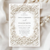 Elegant Classy Baroque Frame Wedding Kaart