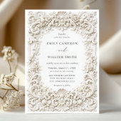 Elegant Classy Baroque Frame Wedding Kaart