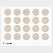 Elegant Classy Beige  Envelopzegel Ronde Sticker (Vel)