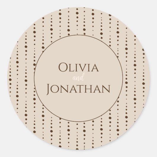 Elegant Classy Beige  Envelopzegel Ronde Sticker (Voorkant)