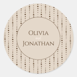 Elegant Classy Beige Envelopzegel Ronde Sticker