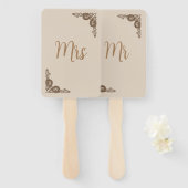 Elegant Classy Beige  Mrs. of Mr Wedding Game Handwaaier (Voorkant en achterkant)